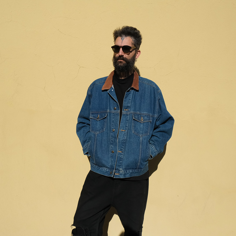 Marlboro denim jacket leather collar shop