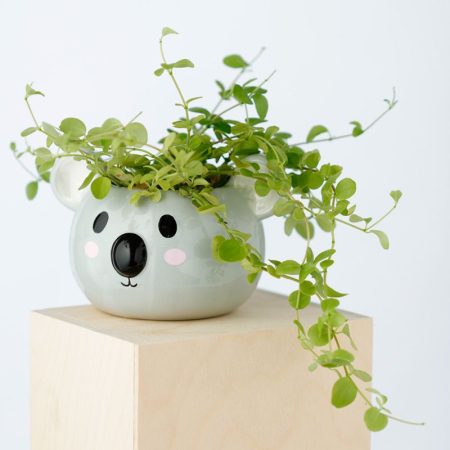 ceramic garden pot animal shaped koala head
