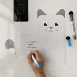 fridge magnetic board meow white