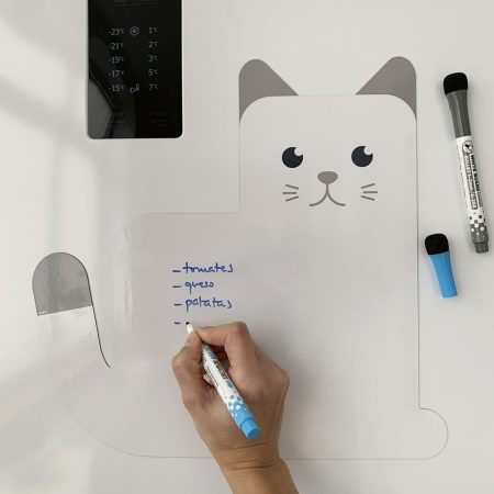 fridge magnetic board meow white