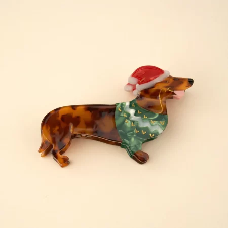 coucou suzette hair claw christmas dachshund dog