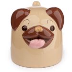 pug dog upside down ceramic shaped mug
