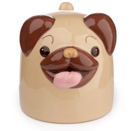 pug dog upside down ceramic shaped mug