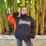 Vintage MAJESTIC x MIAMI MARLINS MLB Therma Base Cropped Jacket M-L