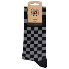 american socks checkerboard grey mid high one size