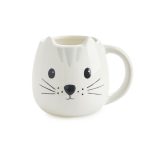 balvi ceramic mug shaped white cat