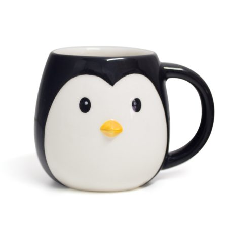 balvi ceramic mug shaped black and white penguine