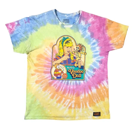 MY FIRST VOODOO DOLL Tie Dye T-SHIRT L