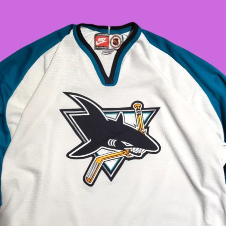 Rare 90s SAN JOSE SHARKS x NIKE NHL Jersey L-XL