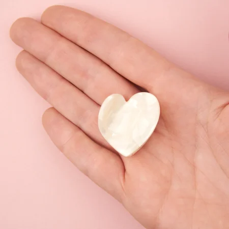 coucou suzette mini hair claw white heart μικρο κλαμερ μαλλιων λευκη καρδια