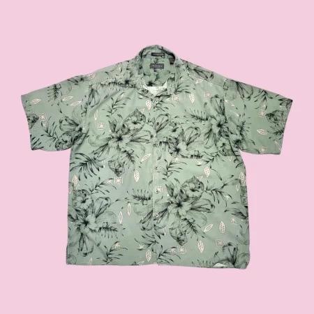 100% Silk Hawaiian Short Sleeve Shirt L-XL