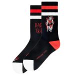 american socks mid high καλτσες μαυρες κοκκινο ασπρο black red white bad trip