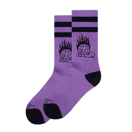 american socks mid high καλτσες μαυρες μωβ black purple cataclysm