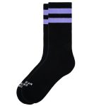 american socks mid high καλτσες μαυρες μωβ black purple stripes salem