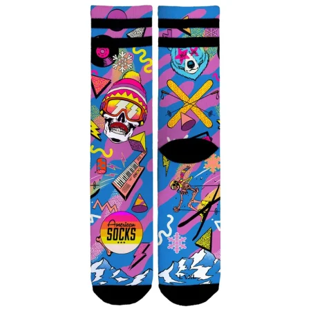 american socks signature graphic mid high pink blue καλτσες ροζ μπλε snow blizzard