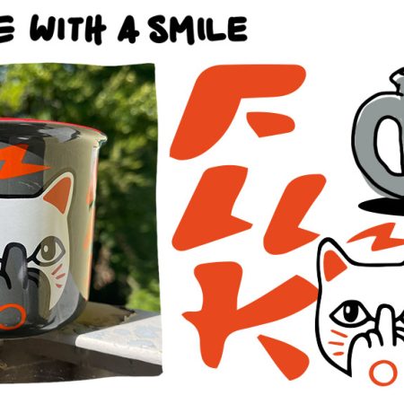 mug heldbergs games japanese style fuck you neko lucky cat with attitude grey κουπα καφε γιαπωνεζικο