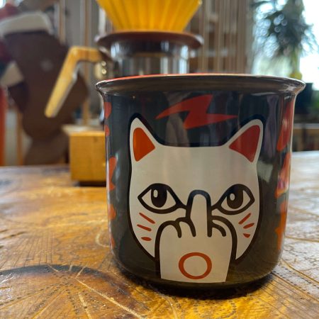 mug heldbergs games japanese style fuck you neko lucky cat with attitude grey κουπα καφε γιαπωνεζικο