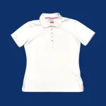 Vintage CHAMPION Women's White Polo T-Shirt L