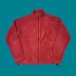 COLUMBIA Women's Red Full Zip Fleece Jacket M