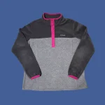 COLUMBIA Women's Snap Button Pullover Fleece Jacket L