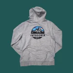 PATAGONIA Grey Line Logo Ridge Full Zip Hoodie M