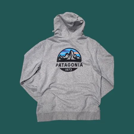 PATAGONIA Grey Line Logo Ridge Full Zip Hoodie M