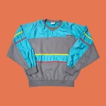 Rare Early 80s ADIDAS VENTEX Made In France Boxy Fit Colorblock Sweatshirt M