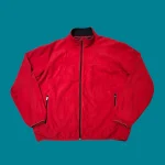 Vintage LAND'S END Red Full Zip Fleece Jacket XL-XXL