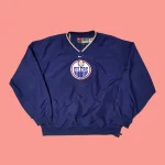Vintage Y2K NIKE TEAM EDMONTON OILERS NHL Pullover Windbreaker Jacket L-XL