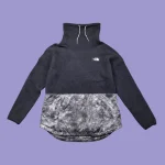 THE NORTH FACE Women's Black Grey Turtle Neck Pullover Fleece Jacket L
