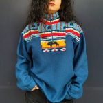 Vintage 1/4 Zip Crazy Fleece M