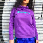 Vintage CHAMPION Purple Hoodie S