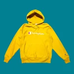 Vintage CHAMPION REVERSE WEAVE Yellow Hoodie M