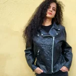 Vintage Women's Black Biker Leather Jacket M