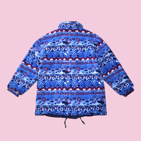 Vintage DIADORA CRAZY Pattern Reversible Fleece Jacket M
