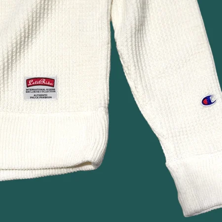 CHAMPION x LET IT RIDE Ivory White Knit Sweater M