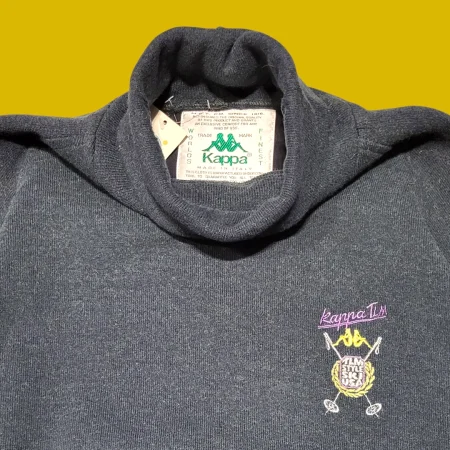 Rare Vintage 80s KAPPA Turtleneck Knit Sweater L