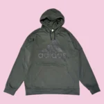 ADIDAS Khaki Green Big Logo Hoodie M-L
