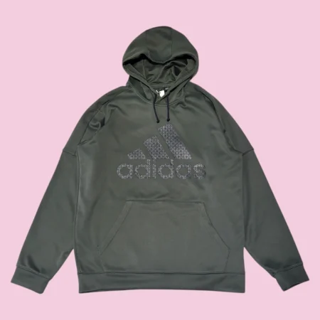 ADIDAS Khaki Green Big Logo Hoodie M-L