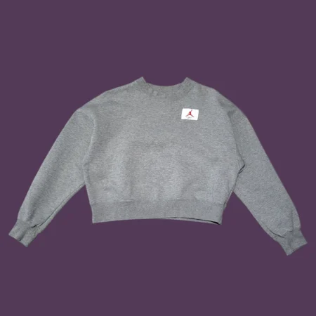 AIR JORDAN Women's Cropped Grey Sweatshirt S