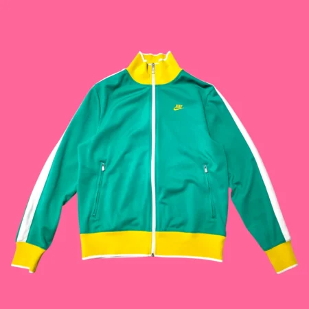 NIKE Green & Yellow Track Top M