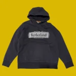TIMBERLAND Black Big Logo Hoodie S-M