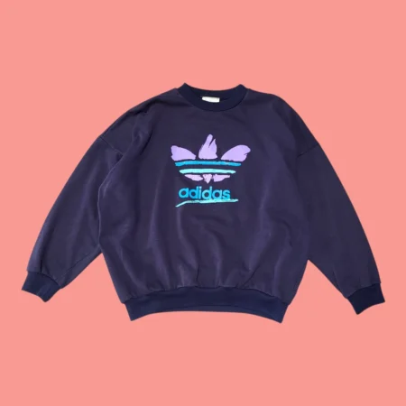 Vintage 90s ADIDAS Boxy Fit Purple Sweatshirt S-M