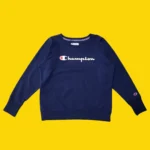 Vintage CHAMPION Women's Blue Spellout Sweatshirt M