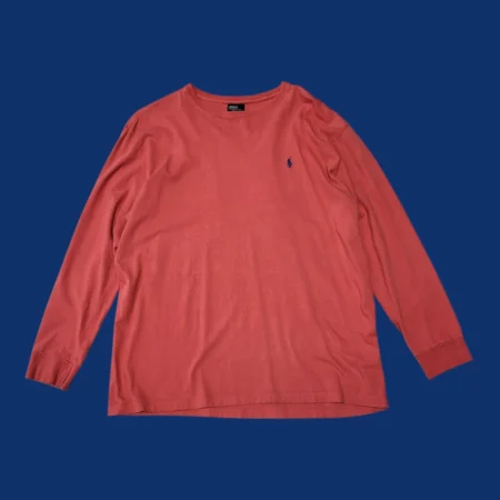 Vintage POLO RALPH LAUREN Coral Pink Long Sleeve L