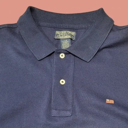 Vintage POLO JEANS RALPH LAUREN Blue Polo T-shirt L