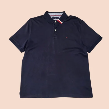 TOMMY HILFIGER Black Polo T-shirt L