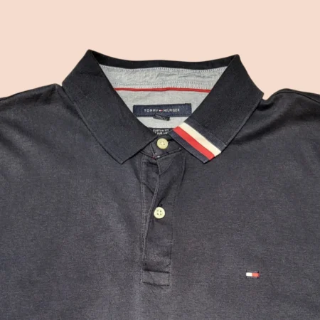 TOMMY HILFIGER Black Polo T-shirt L