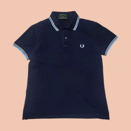 Vintage FRED PERRY Blue Polo T-shirt S