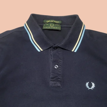 Vintage FRED PERRY Blue Polo T-shirt S